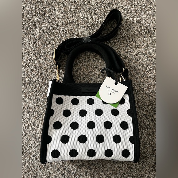 kate spade Handbags - kate spade Black and White Polka Dot Crossbody Bag